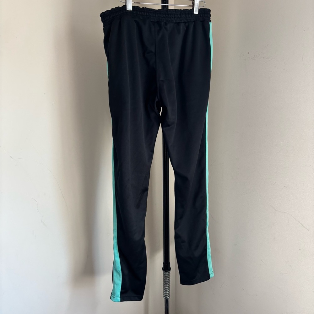 Mens Black and Green Embroidered Track Pants - Picture 5 of 6